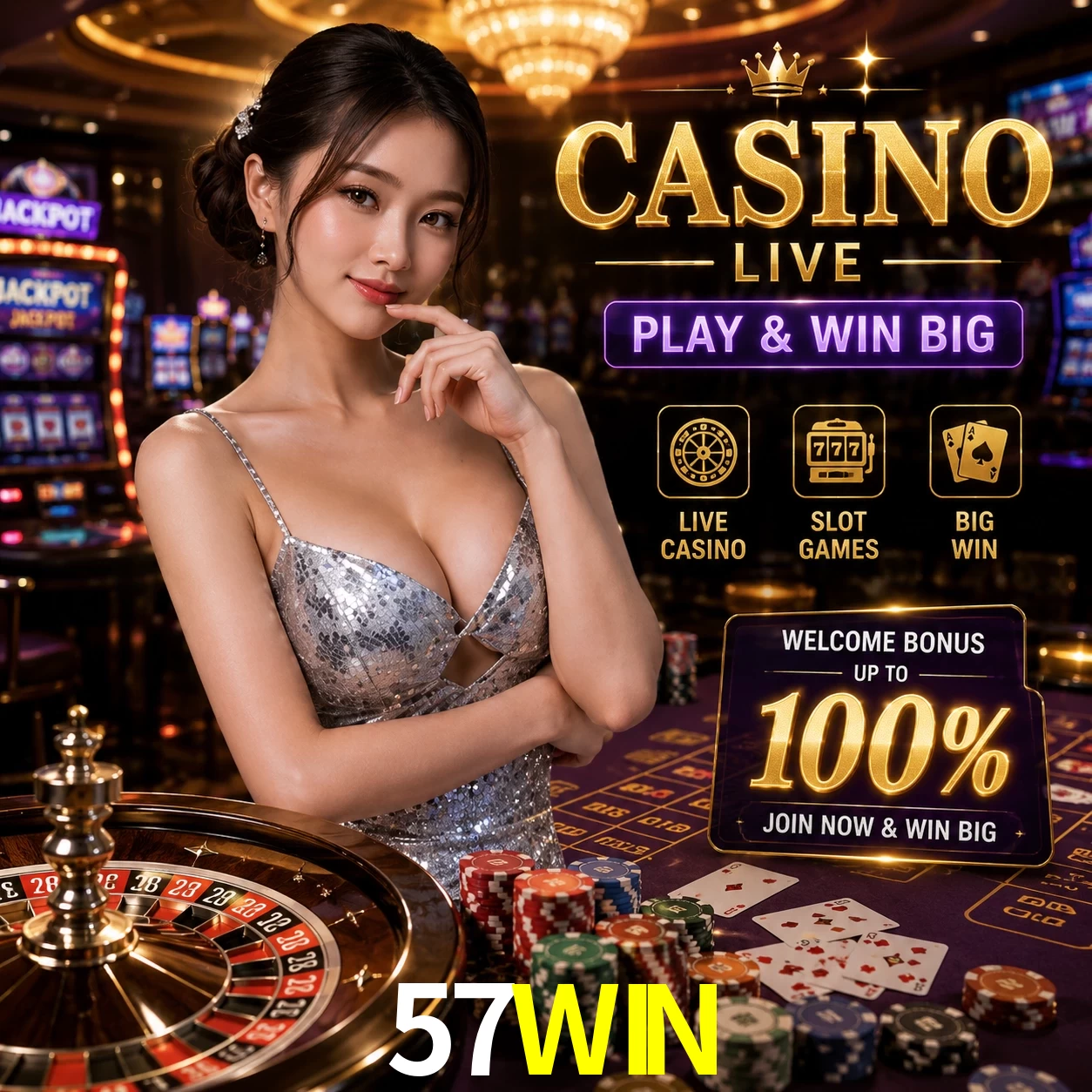 Aplicativo móvel 57WIN para iOS e Android